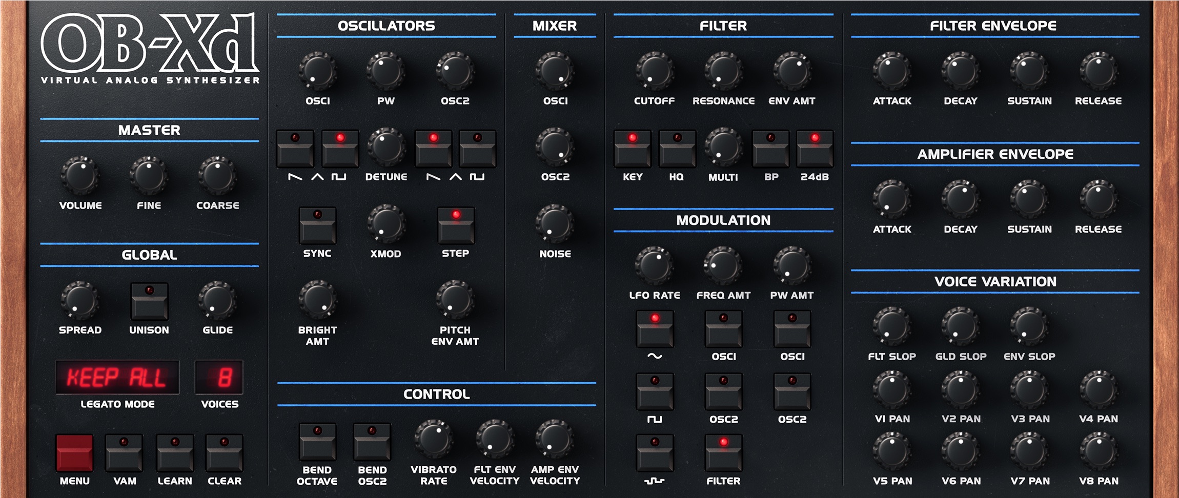 discoDSP - OB-Xd - Oberheim Inspired Virtual Analog Synthesizer - AAX / VST  / VST / AU / LV2 / IOS